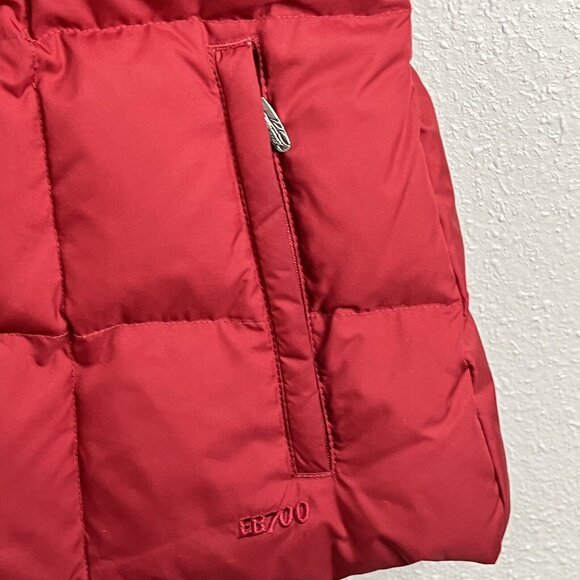 EDDIE BAUER Puffer Vest Goose Down Red EB700 Zip Pockets Outerwear Womens Large - Picture 5 of 16